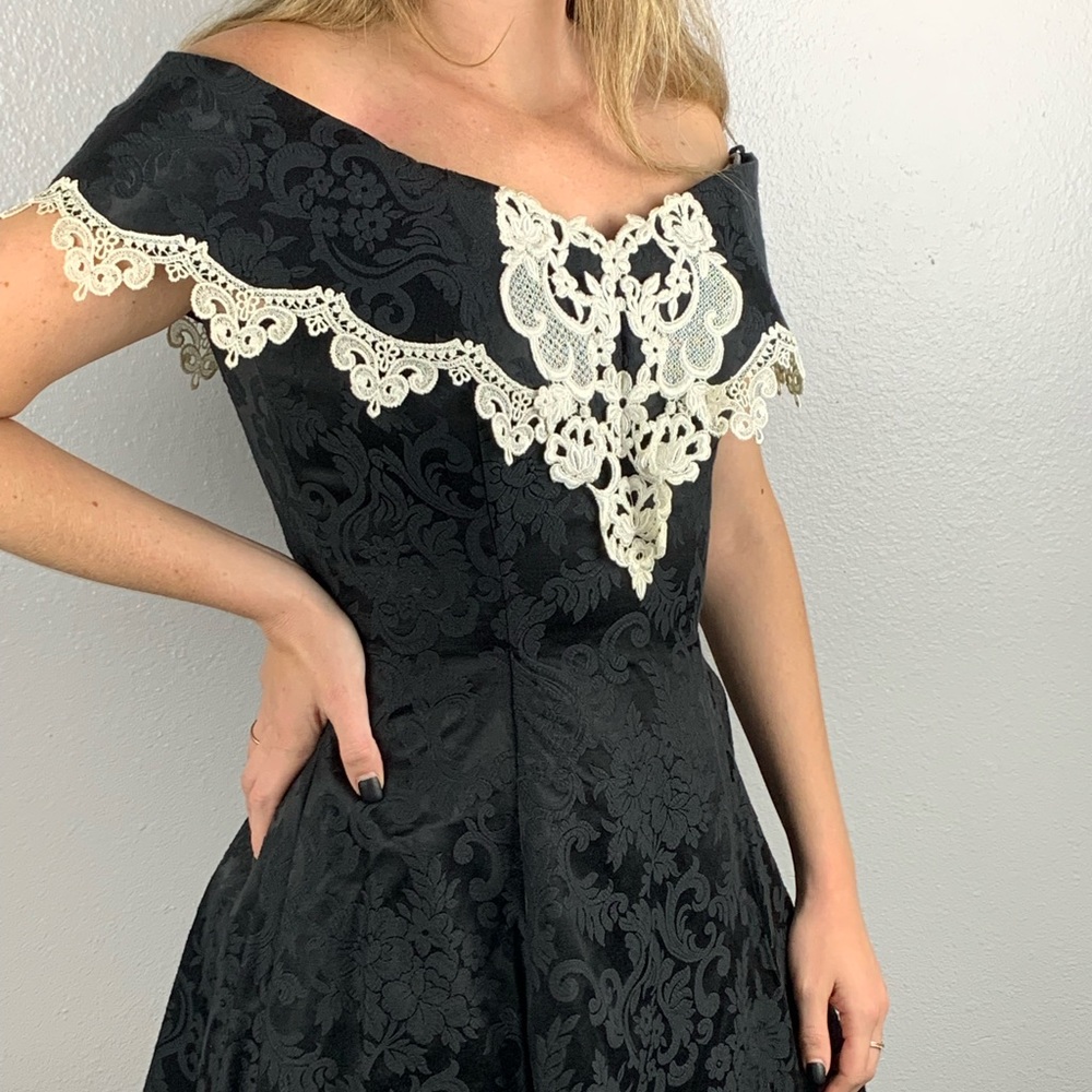 Vintage Gunne Sax Fit and Flare Mini Dress - Picture 2 of 8